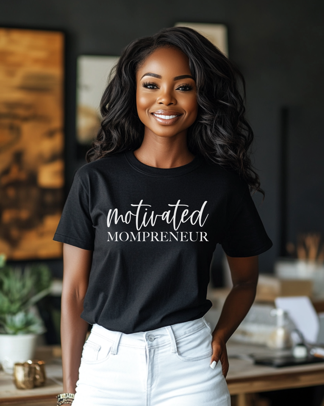 Stone colored motivated mompreneur shirt